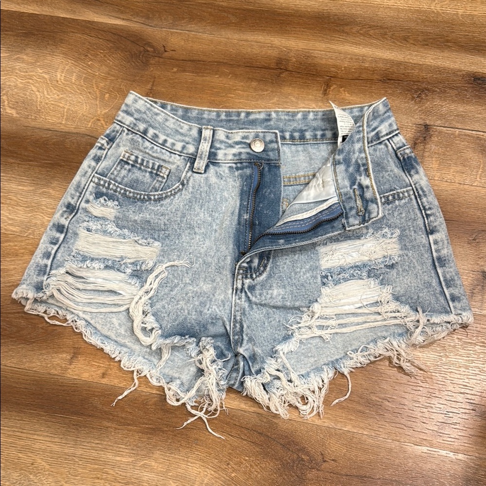 Distressed Denim Shorts